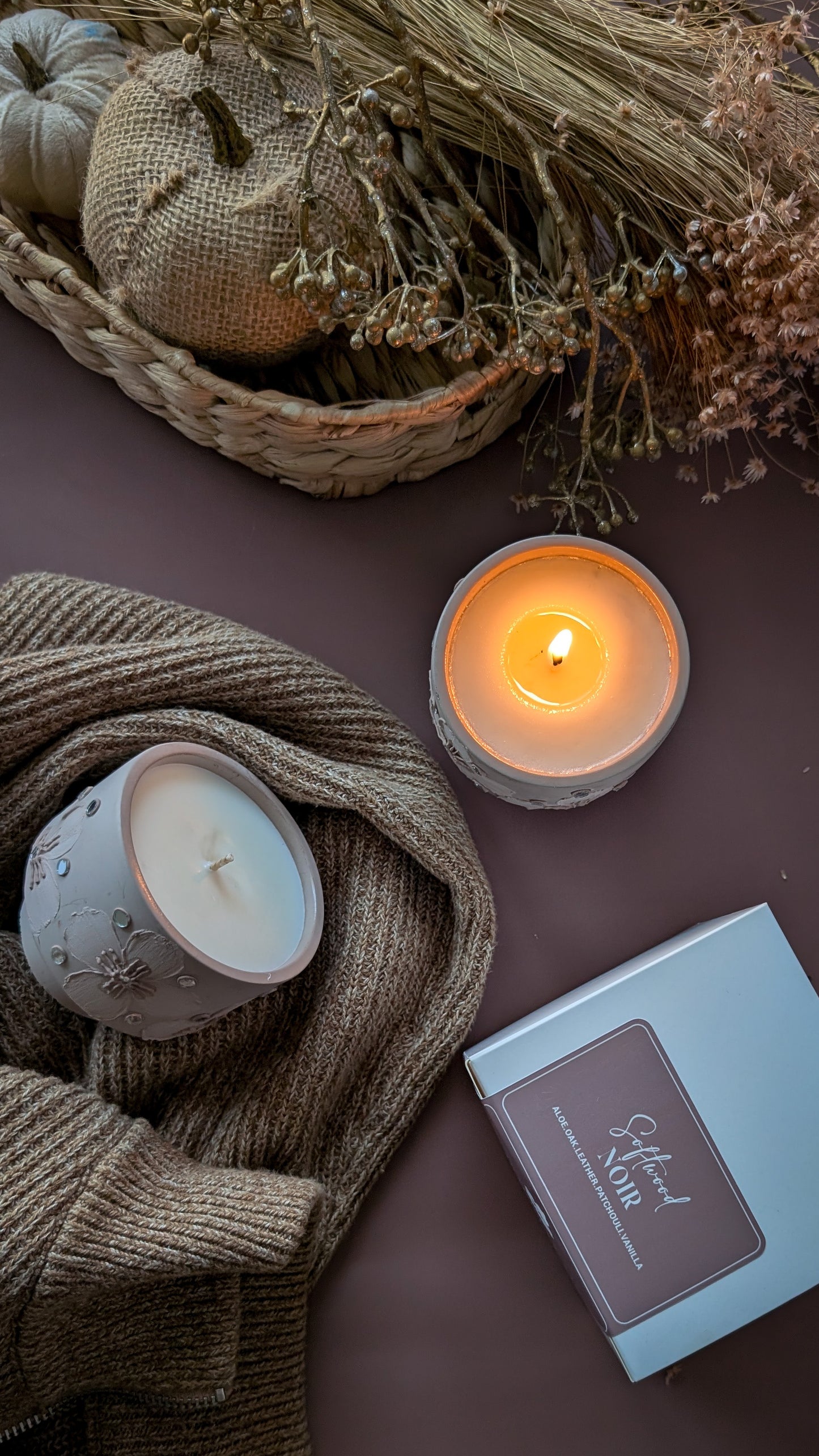 “Softwood Noir Concrete Candle – White Oak & Vanilla Luxury Home Fragrance | The Fragrant Jar”