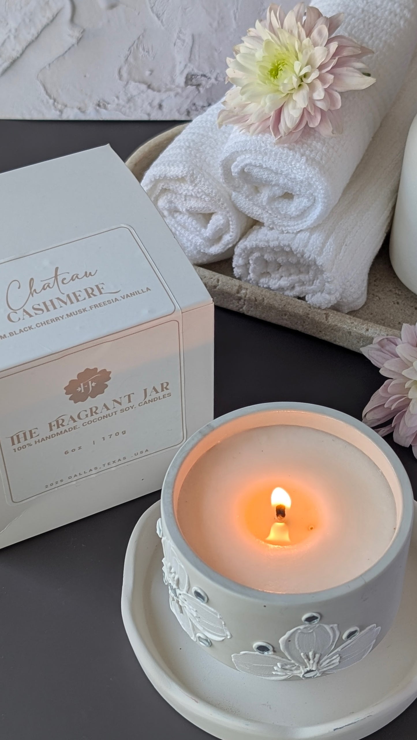 CHÂTEAU CASHMERE, Spa Inspired Concrete Candle, for timeless home décor and gifting |The Fragrant Jar