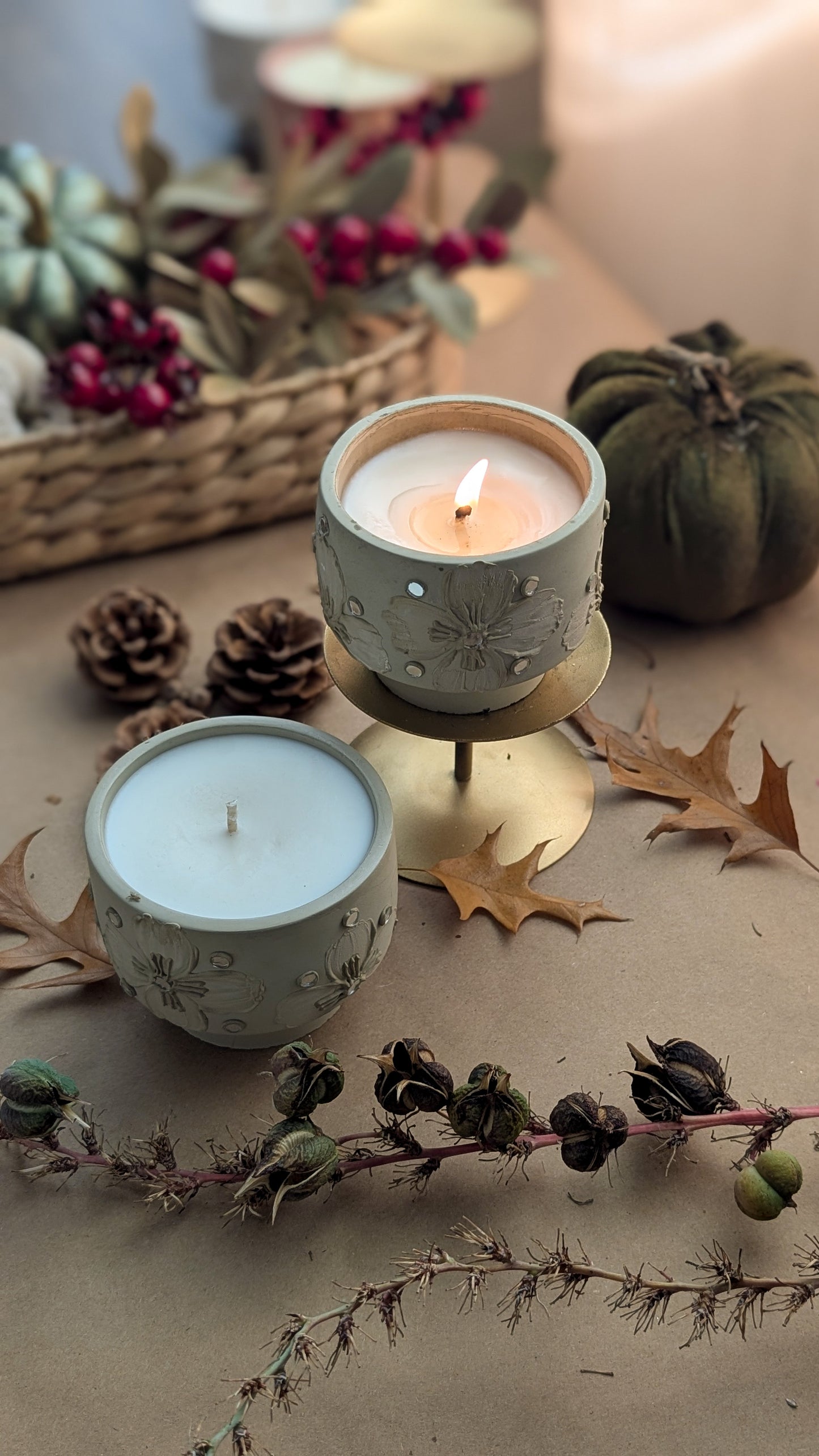 “Lavender Grove Concrete Candle – White Sage & Lavender Herbal Luxury Home Fragrance | The Fragrant Jar”