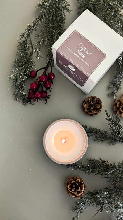 “Softwood Noir Concrete Candle – White Oak & Vanilla Luxury Home Fragrance | The Fragrant Jar”