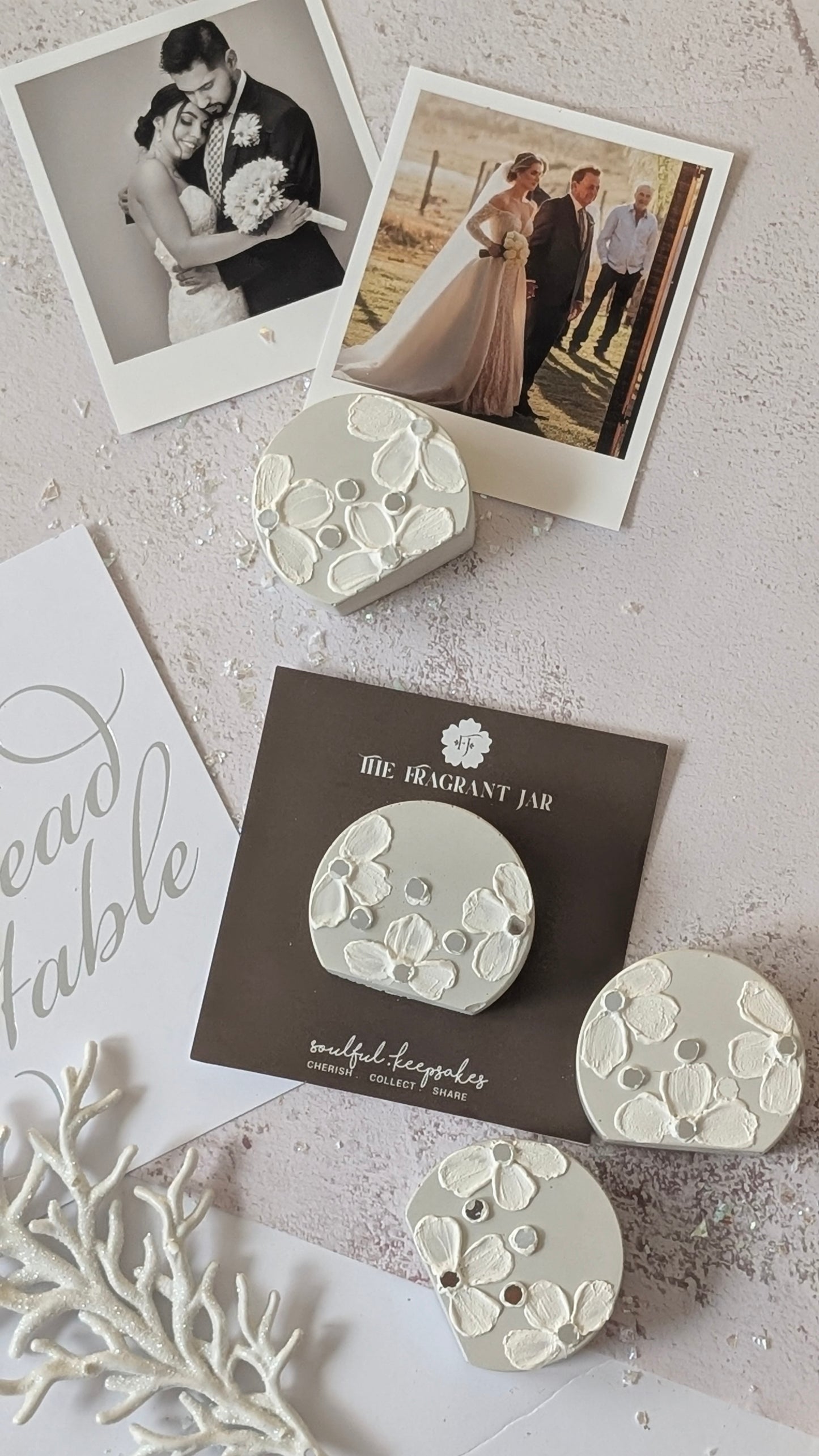 The Fragrant Jar –Handmade Photo & Wedding Table Card Holder